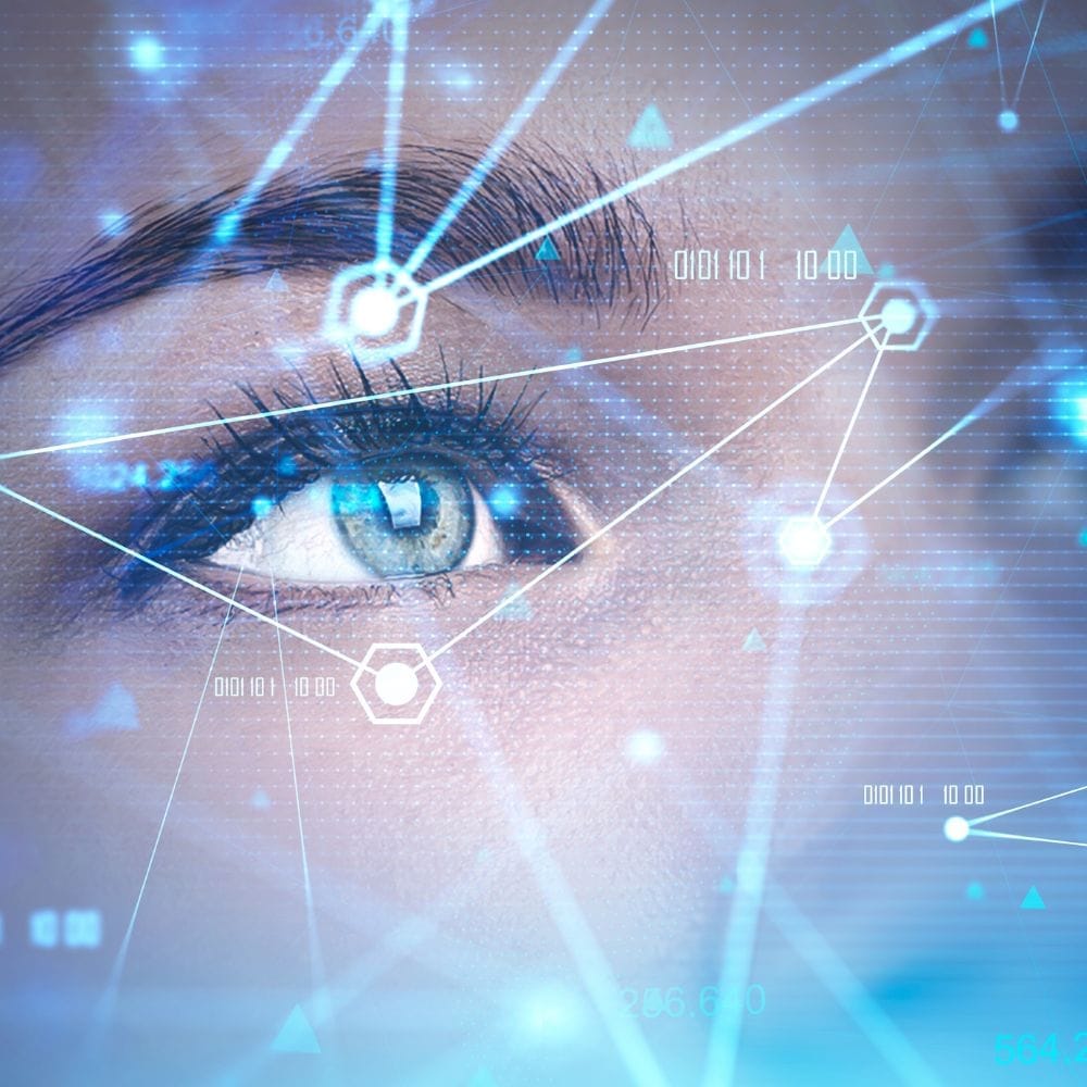 Tecnología de reconocimiento facial en ojo humano